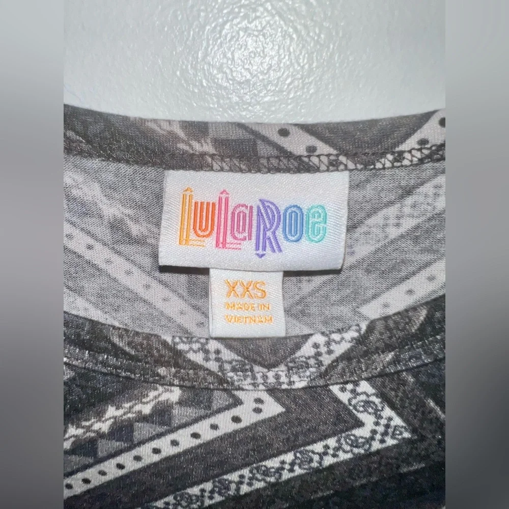 LuLaRoe Black and Gray Geometric Carly Dress - Picture 3 of 4